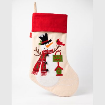 Bota navideña estampado muñeco de nieve