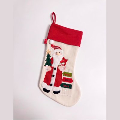 Bota navideña estampado Santa Claus