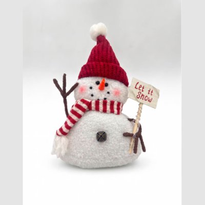 Figura de tela de muñeco nieve